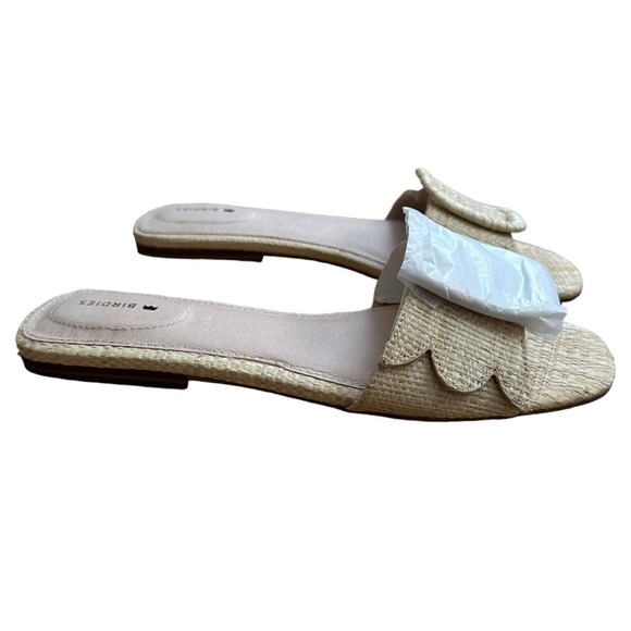 SOLD:Birdies Women's The Kiwi Raffia Sandal - Tan, 8US - Picture 6 of 11